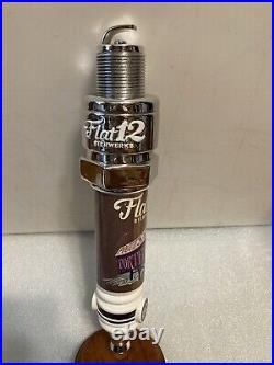 FLAT 12 BIERWERKS POGUES RUN PORTER SPARKPLUG draft beer tap handle. INDIANA