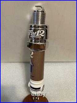 FLAT 12 BIERWERKS POGUES RUN PORTER SPARKPLUG draft beer tap handle. INDIANA