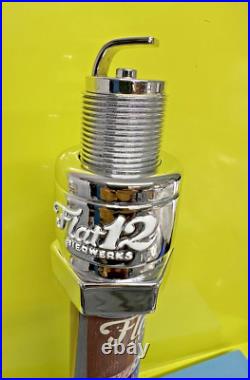 FLAT 12 BIERWERKS Spark Plug BEER Tap Handle CLOSED BREWERY INDIANA BREWER