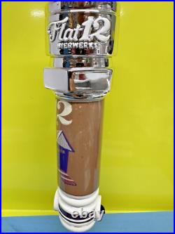 FLAT 12 BIERWERKS Spark Plug BEER Tap Handle CLOSED BREWERY INDIANA BREWER