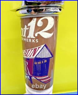 FLAT 12 BIERWERKS Spark Plug BEER Tap Handle CLOSED BREWERY INDIANA BREWER
