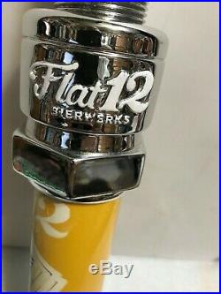 FLAT 12 BIERWERKS UPSIDE DOWN BLONDE ALE beer tap handle. Indianapolis, Indiana