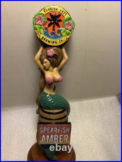 FLORIDA KEYS SPEARFISH AMBER BROWN HAIR MERMAID draft beer tap handle. FLORIDA