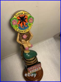 FLORIDA KEYS SPEARFISH AMBER BROWN HAIR MERMAID draft beer tap handle. FLORIDA