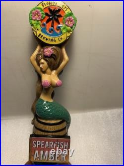 FLORIDA KEYS SPEARFISH AMBER BROWN HAIR MERMAID draft beer tap handle. FLORIDA