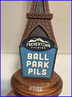 FRENCHTOWN BALL PARK PILS COCK ON THE EIFFEL TOWER Draft beer tap handle. VI USA