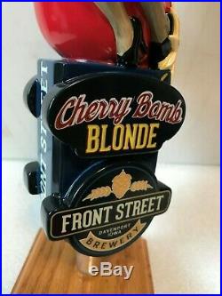 FRONT STREET CHERRY BOMB BLONDE beer tap handle. Davenport, Iowa