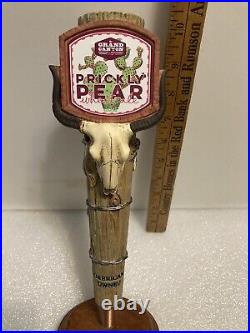 GRAND CANYON BREWING PRICKLY PEAR STEER SKULL draft beer tap handle. ARIZONA