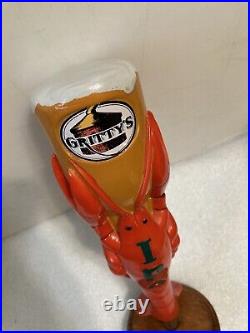 GRITTYS IPA FRESH MAINE LOBSTER DRINKING A BEER draft beer tap handle. MAINE