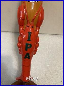 GRITTYS IPA FRESH MAINE LOBSTER DRINKING A BEER draft beer tap handle. MAINE