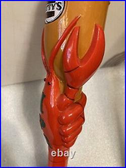 GRITTYS IPA FRESH MAINE LOBSTER DRINKING A BEER draft beer tap handle. MAINE