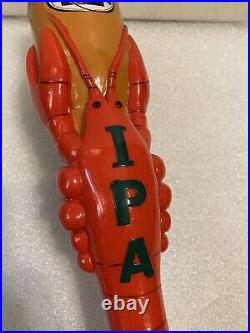 GRITTYS IPA FRESH MAINE LOBSTER DRINKING A BEER draft beer tap handle. MAINE