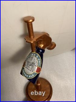 HAMMER AND NAIL BROWN ALE COPPER NAIL & HAMMER draft beer tap handle