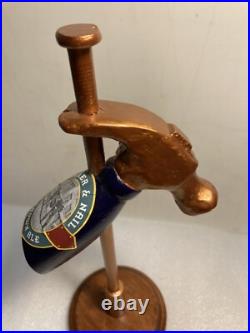 HAMMER AND NAIL BROWN ALE COPPER NAIL & HAMMER draft beer tap handle