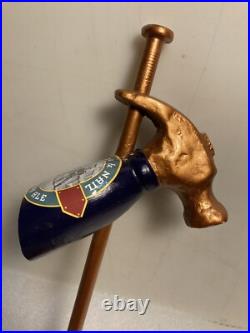 HAMMER AND NAIL BROWN ALE COPPER NAIL & HAMMER draft beer tap handle
