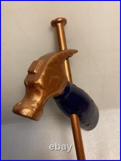 HAMMER AND NAIL BROWN ALE COPPER NAIL & HAMMER draft beer tap handle