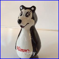 HAMM'S BEER DOUBLE SIDED CERAMIC BEAR TAP HANDLE 6 INCHES TALL