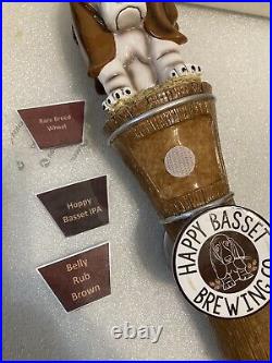 HAPPY BASSET GRACIE AND FRECKLES HOPPY BASSET IPA draft beer tap handle. KANSAS