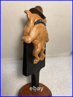 HIDEOUT BREWING SMUGGLERS HAZELNUT STOUT BULLDOG draft beer tap handle. MICHIGAN