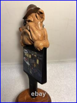 HIDEOUT BREWING SMUGGLERS HAZELNUT STOUT BULLDOG draft beer tap handle. MICHIGAN