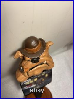 HIDEOUT BREWING SMUGGLERS HAZELNUT STOUT BULLDOG draft beer tap handle. MICHIGAN