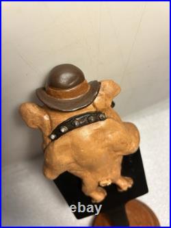 HIDEOUT BREWING SMUGGLERS HAZELNUT STOUT BULLDOG draft beer tap handle. MICHIGAN