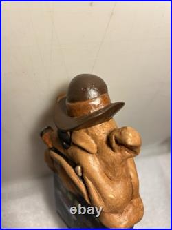 HIDEOUT BREWING SMUGGLERS HAZELNUT STOUT BULLDOG draft beer tap handle. MICHIGAN