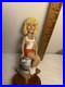HOOTERS BOBBLEHEAD WAITRESS SITTING ON A KEG draft beer tap handle. HOOTERS USA