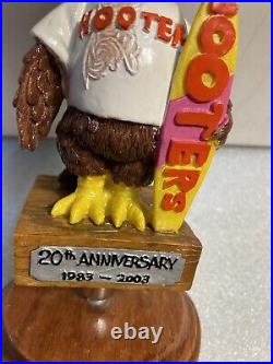 HOOTERS COLORED OWL 20TH ANNIVERSARY BOBBLEHEAD Draft beer tap handle. FLORIDA