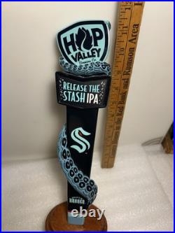 HOP VALLEY BREWING SEATTLE KRAKEN RELEASE THE STASH beer tap handle CALIFORNIA