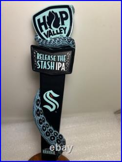 HOP VALLEY BREWING SEATTLE KRAKEN RELEASE THE STASH beer tap handle CALIFORNIA