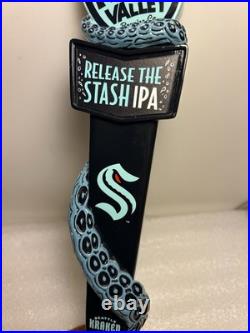 HOP VALLEY BREWING SEATTLE KRAKEN RELEASE THE STASH beer tap handle CALIFORNIA
