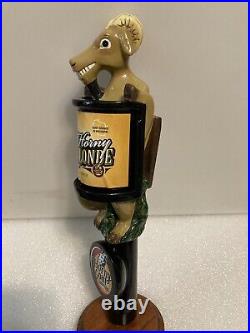HORNY GOAT HORNY BLONDE LAGER draft beer tap handle. WISCONSIN