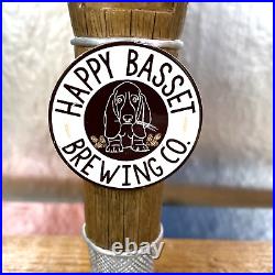 Happy Basset Brewery Ceramic BEER Tap Handle 12 NEW in Box 2 Sided Dog Puppy
