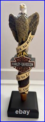 Harley-Davidson Live To Ride- Eagle Shield Beer Tap Handle 9.75 NEW