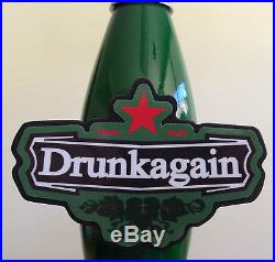 Heineken DRUNK AGAIN custom kegerator draft beer tap handle NEW