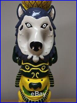 Howling Hops Wild Wolf Native American Animal Totem Pole Import Beer Tap Handle