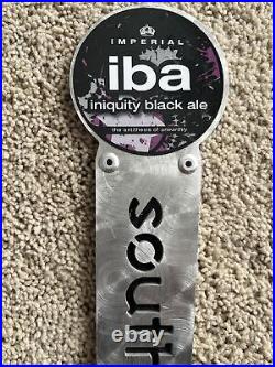 IMPERIAL iba inquity Black Ale Southerntier Beer Tap Handle Rare Metal