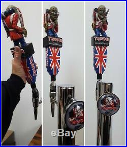 Iron Maiden NEW Trooper Beer TAP HANDLE, Frog/Fish Eye LENS WITH LED. Bar Font