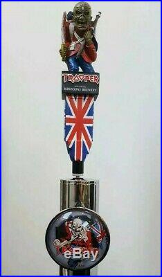 Iron Maiden NEW Trooper Beer TAP HANDLE, Frog/Fish Eye LENS WITH LED. Bar Font