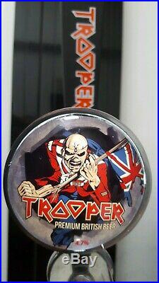 Iron Maiden Trooper Beer TAP HANDLE + Metal Bar Font WORKING LED light Fish Eye
