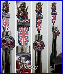 Iron Maiden Trooper Beer Tap Handle, Frog Eye Lens. COMPLETE TROOPER BEER FONT