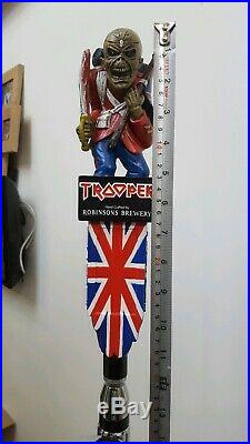 Iron Maiden Trooper Beer Tap Handle, Frog Eye Lens. COMPLETE TROOPER BEER FONT