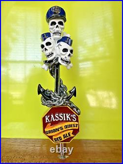 KASSIKS Skulls BEER Tap Handle ORIONS QUEST NAVY Officer ALASKA Brewery 10 AK