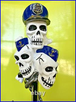 KASSIKS Skulls BEER Tap Handle ORIONS QUEST NAVY Officer ALASKA Brewery 10 AK