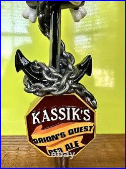 KASSIKS Skulls BEER Tap Handle ORIONS QUEST NAVY Officer ALASKA Brewery 10 AK