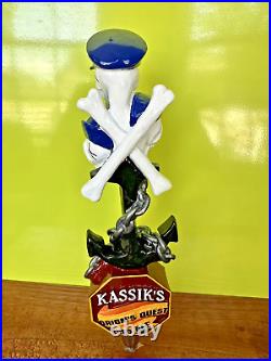 KASSIKS Skulls BEER Tap Handle ORIONS QUEST NAVY Officer ALASKA Brewery 10 AK