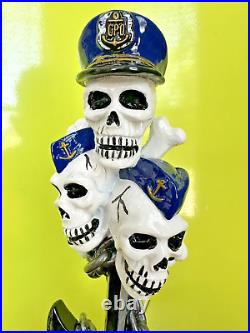 KASSIKS Skulls BEER Tap Handle ORIONS QUEST NAVY Officer ALASKA Brewery 10 AK