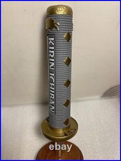 KIRIN ICHIBAN SAMUARI SWORD HANDLE SILVER & GOLD draft beer tap handle. JAPAN KIRIN ICHIBAN SAMUARI SWORD HANDLE SILVER & GOLD draft beer tap handle. JAPAN