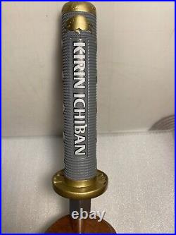 KIRIN ICHIBAN SAMUARI SWORD HANDLE SILVER & GOLD draft beer tap handle. JAPAN KIRIN ICHIBAN SAMUARI SWORD HANDLE SILVER & GOLD draft beer tap handle. JAPAN